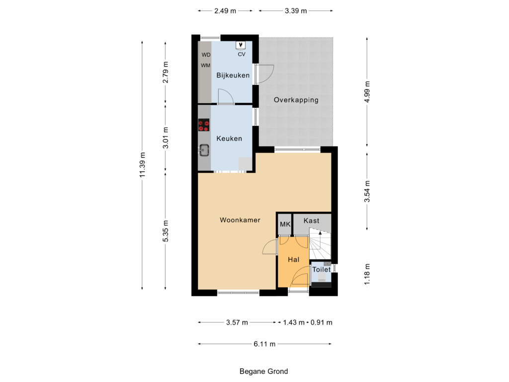 Bekijk plattegrond van Begane Grond van Op de Peperkamp 11