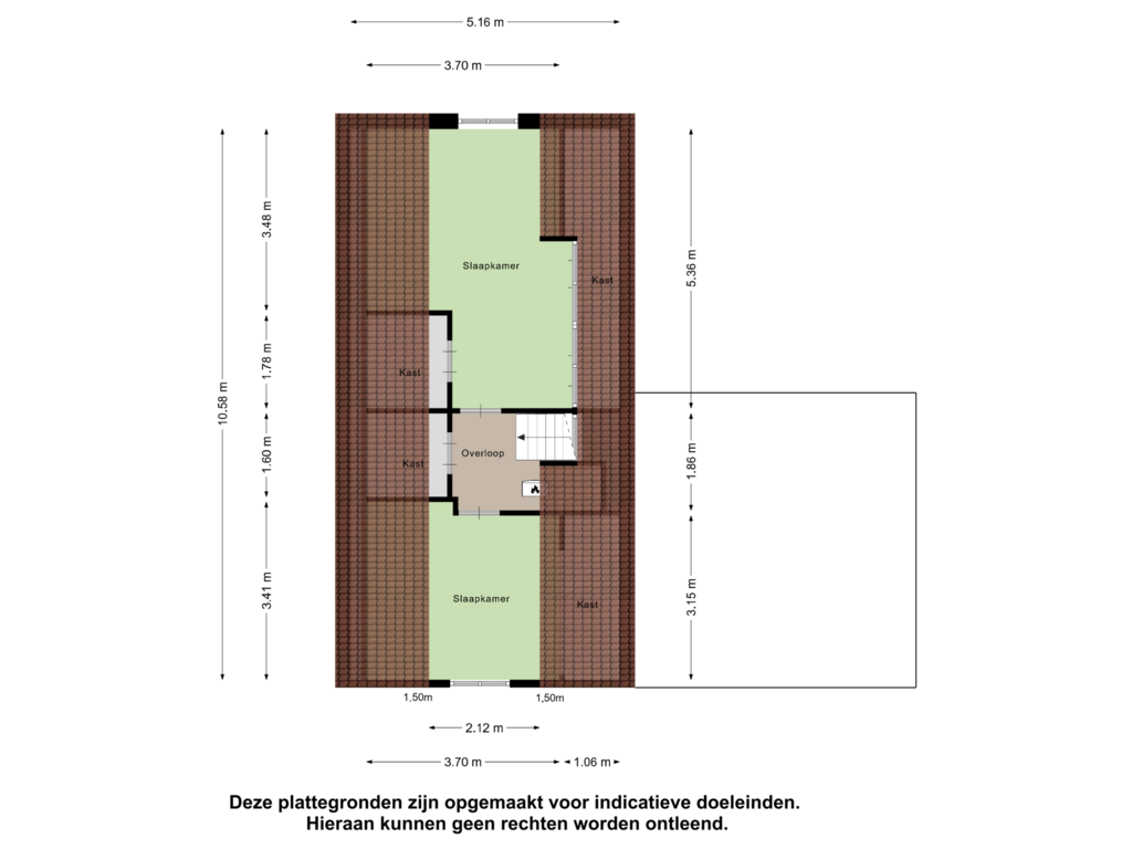 View floorplan of Tweede Verdieping of Lissenvaart 136