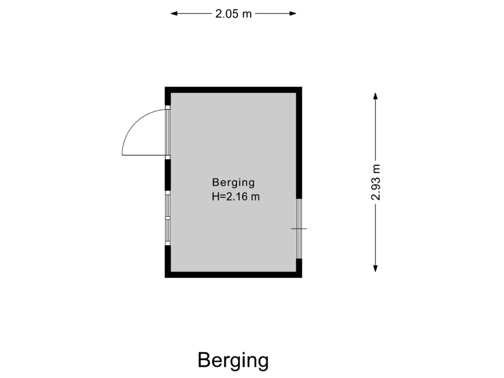 View floorplan of Berging of Van Koetsveldstraat 26