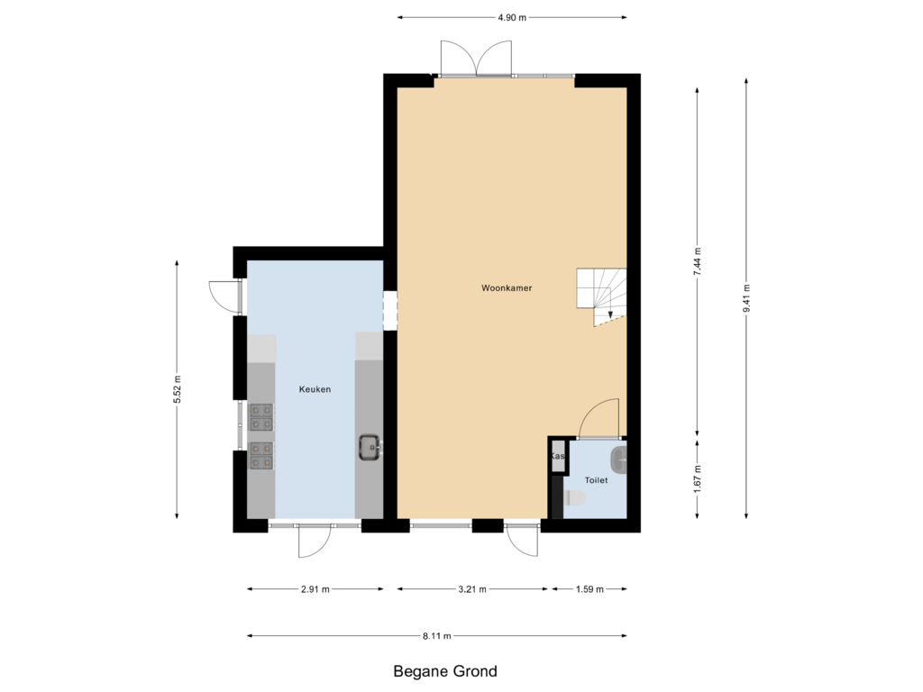 Bekijk plattegrond van Begane Grond van De Liesewey 33