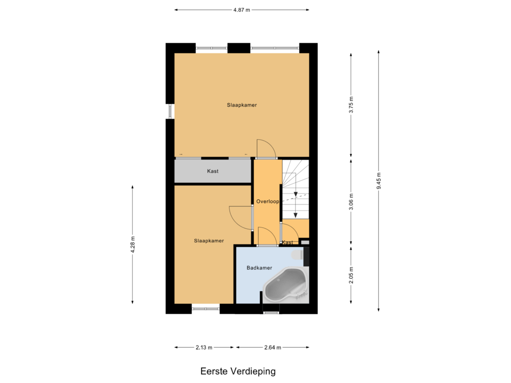 Bekijk plattegrond van Eerste Verdieping van De Liesewey 33