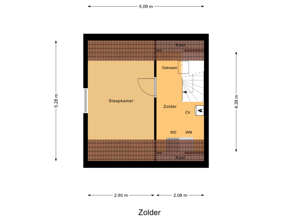 Bekijk plattegrond van Zolder van De Liesewey 33