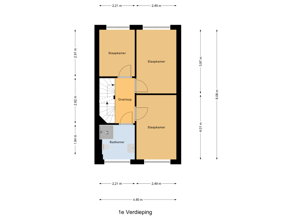 Bekijk plattegrond van 1e Verdieping van Trommelhof 23