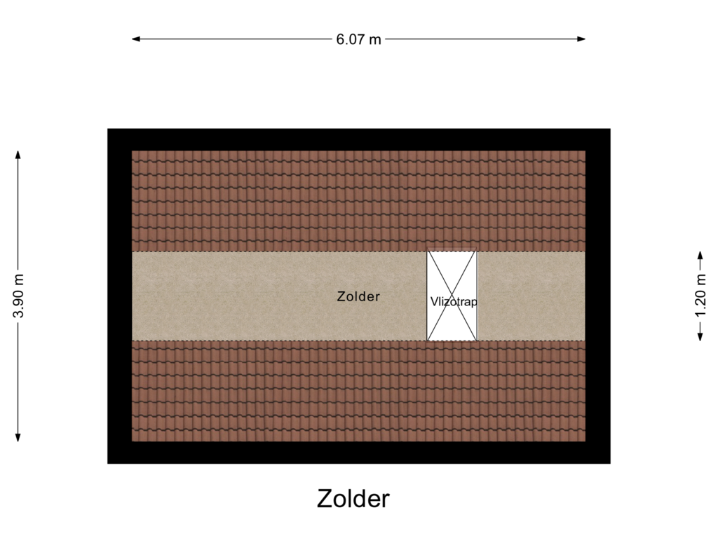 View floorplan of Zolder of Heereweg 35-D