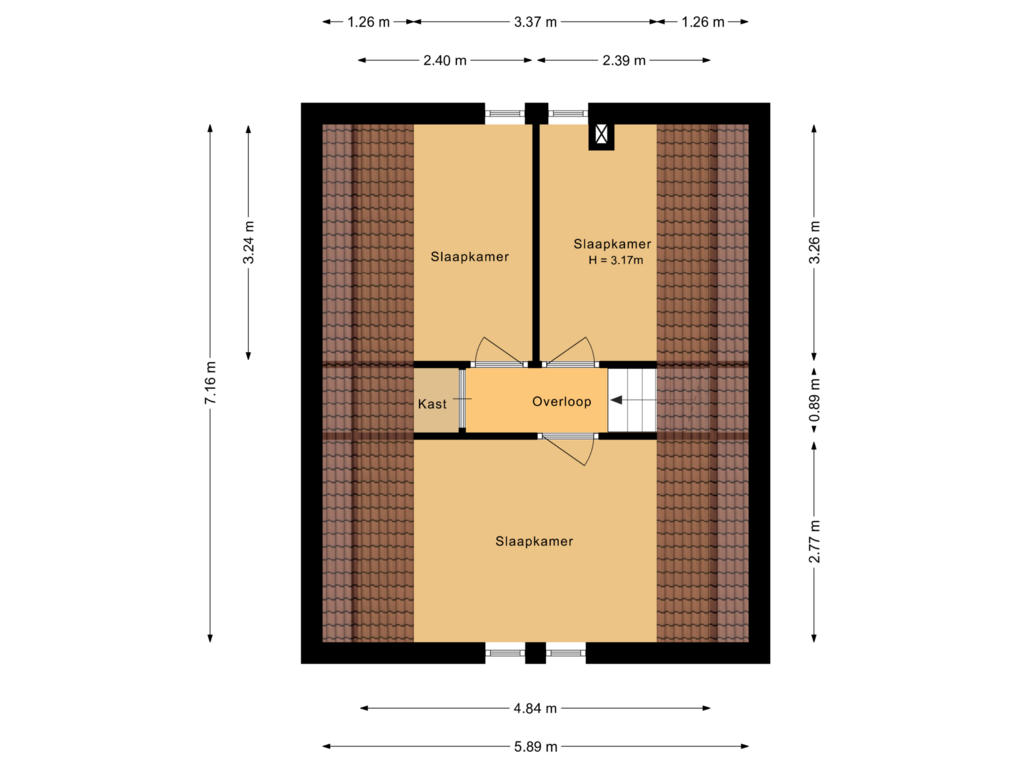 View floorplan of Eerste verdieping of De Rug 3-203