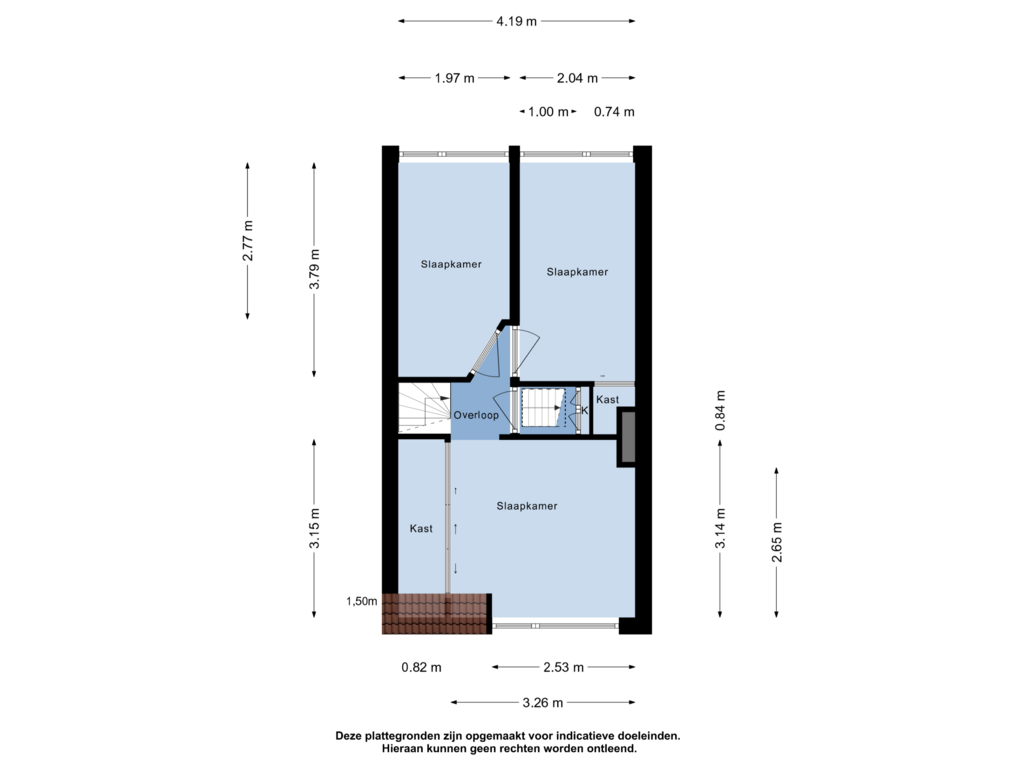 View floorplan of Eerste verdieping of Cremerstraat 122