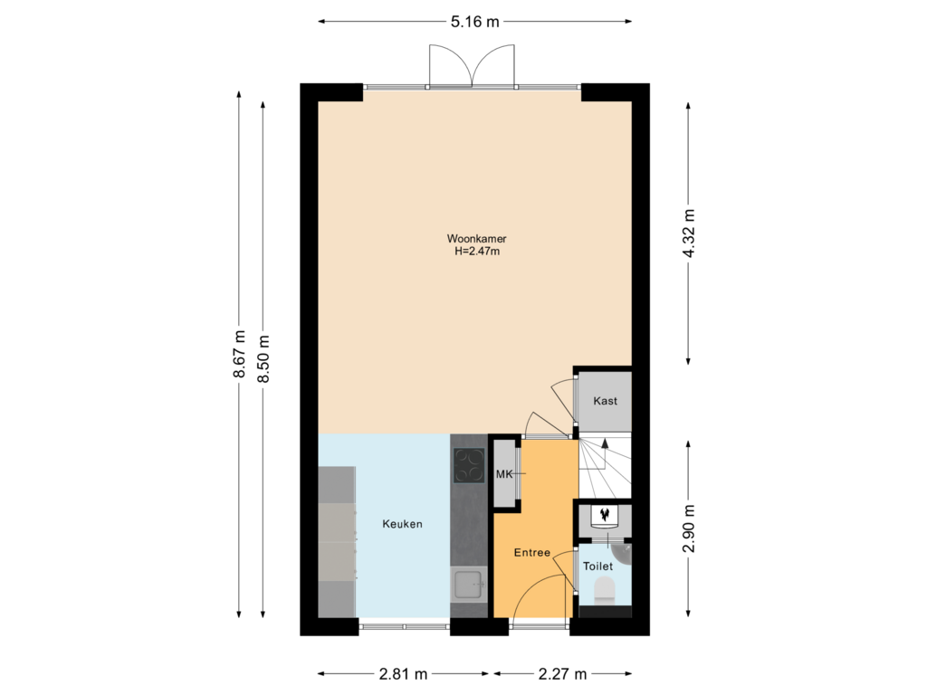 Bekijk plattegrond van Begane grond van Dennenhof 24