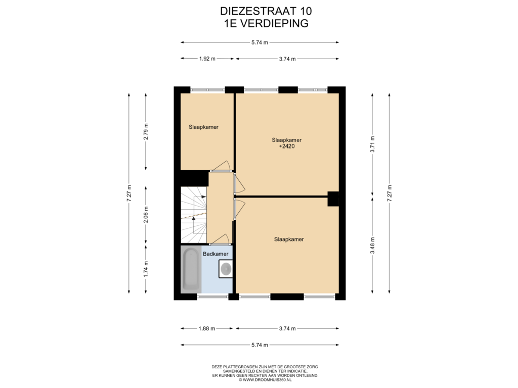 Bekijk plattegrond van 1E Verdieping van Diezestraat 10