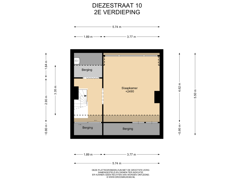 Bekijk plattegrond van 2E Verdieping van Diezestraat 10