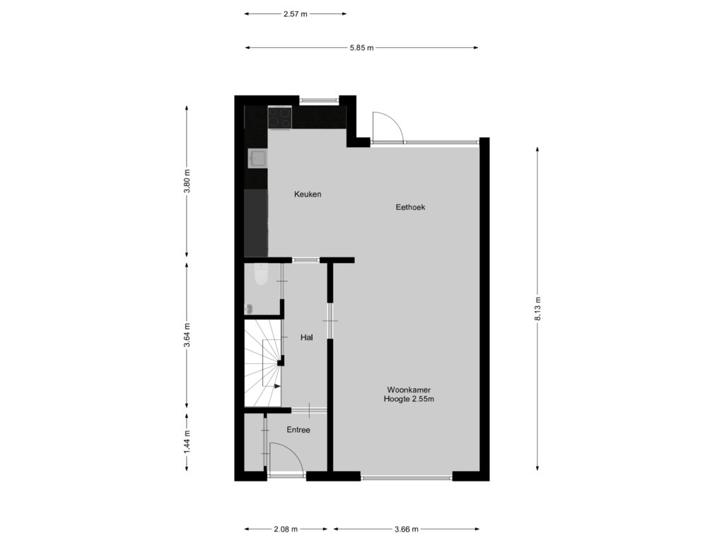 Bekijk plattegrond van Begane grond van Van Kretschmar van Veenlaan 78