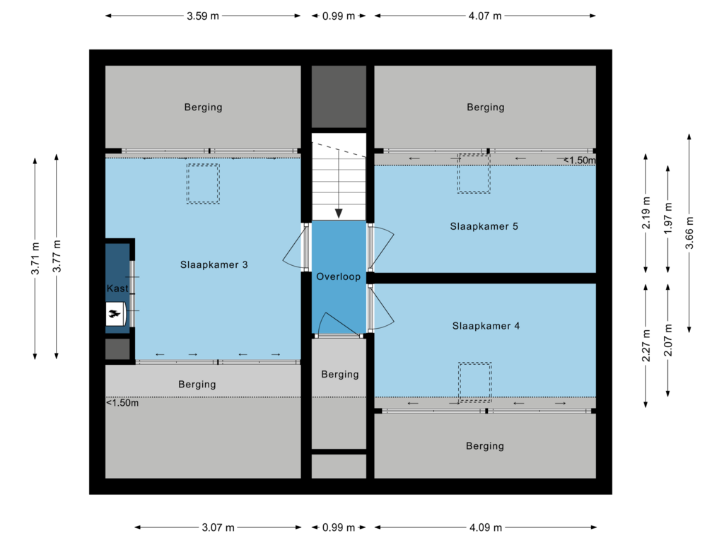 Bekijk plattegrond van Tweede verdieping van Venbroek 30