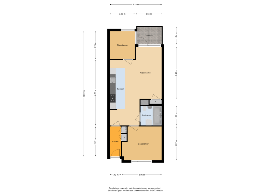 View floorplan of Appartement of Trekvogelweg 70-G