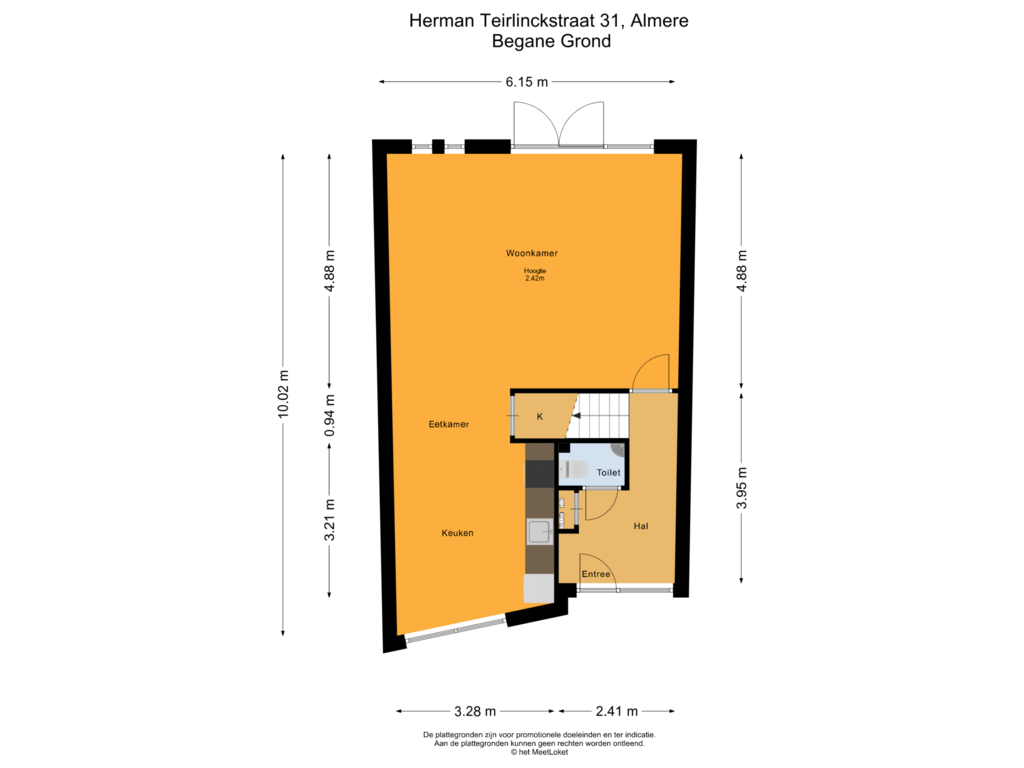 Bekijk plattegrond van Begane Grond van Herman Teirlinckstraat 31