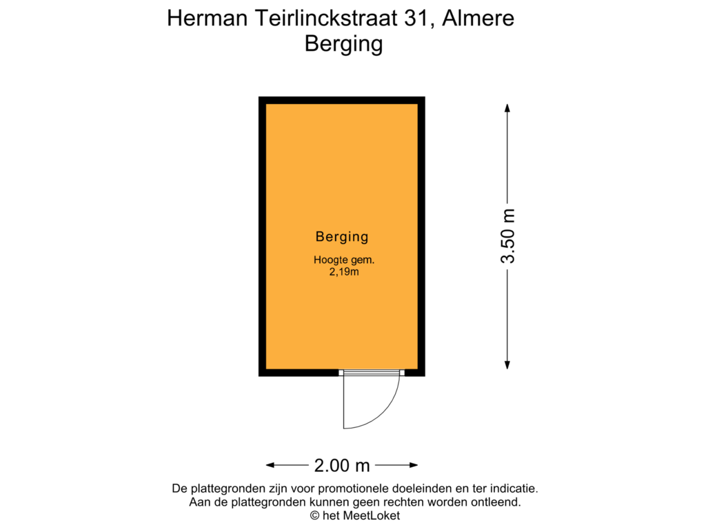 Bekijk plattegrond van Berging van Herman Teirlinckstraat 31