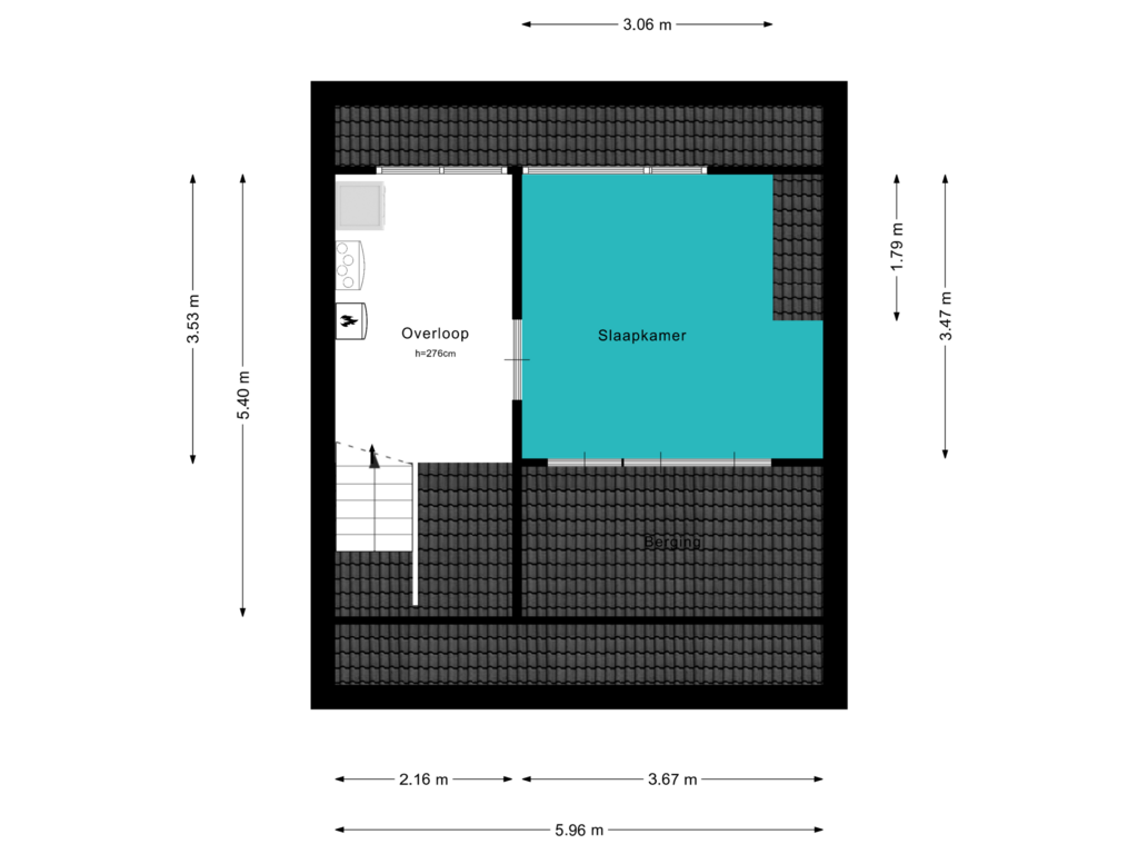 Bekijk plattegrond van 2e Verdieping van Appelstraat 2