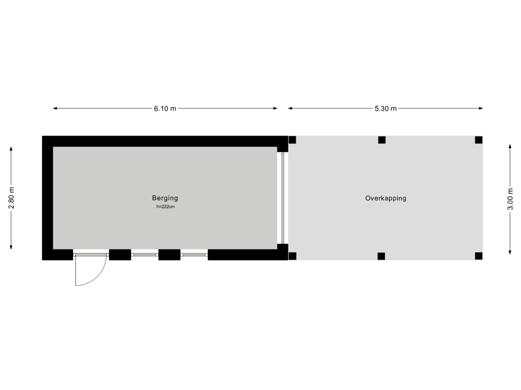 Bekijk plattegrond van Berging van Appelstraat 2