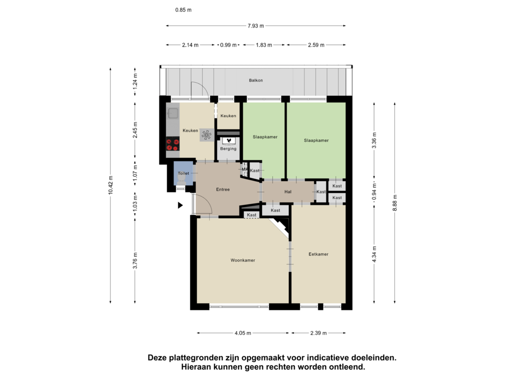 Bekijk plattegrond van Appartement van Van Heemskerckstraat 61-B