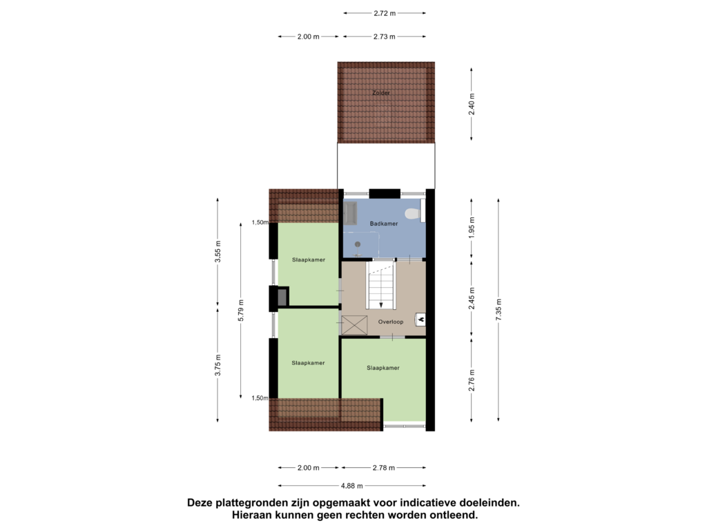 View floorplan of Eerste Verdieping of Noordelijke Achterweg 17