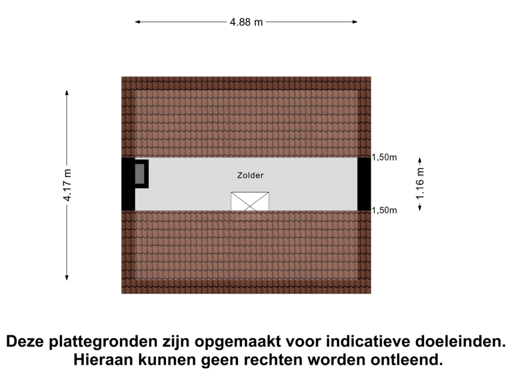 View floorplan of Zolder of Noordelijke Achterweg 17