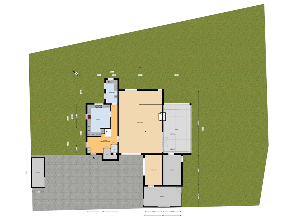 View floorplan of Begane grond tuin of Casembrootlaan 12