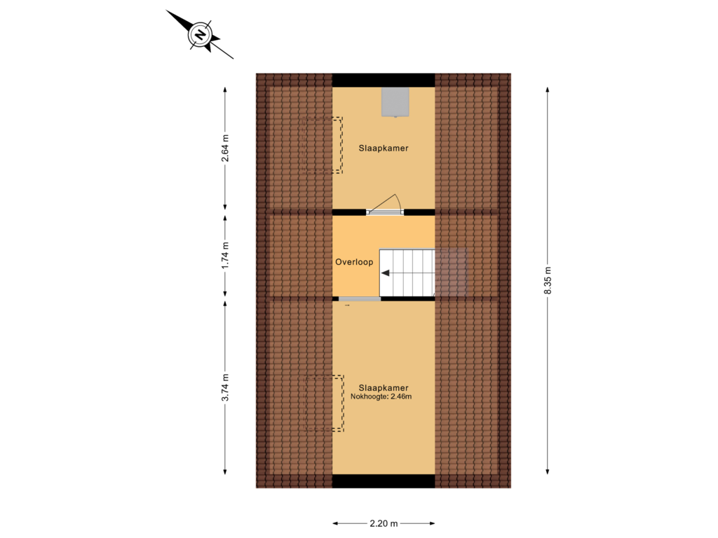 View floorplan of 2e verdieping of Casembrootlaan 12