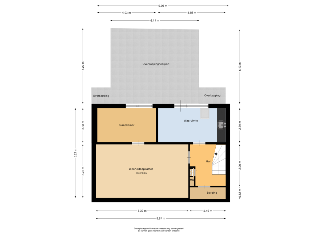 Bekijk plattegrond van Souterrain van Achthuizensedijk 82-B