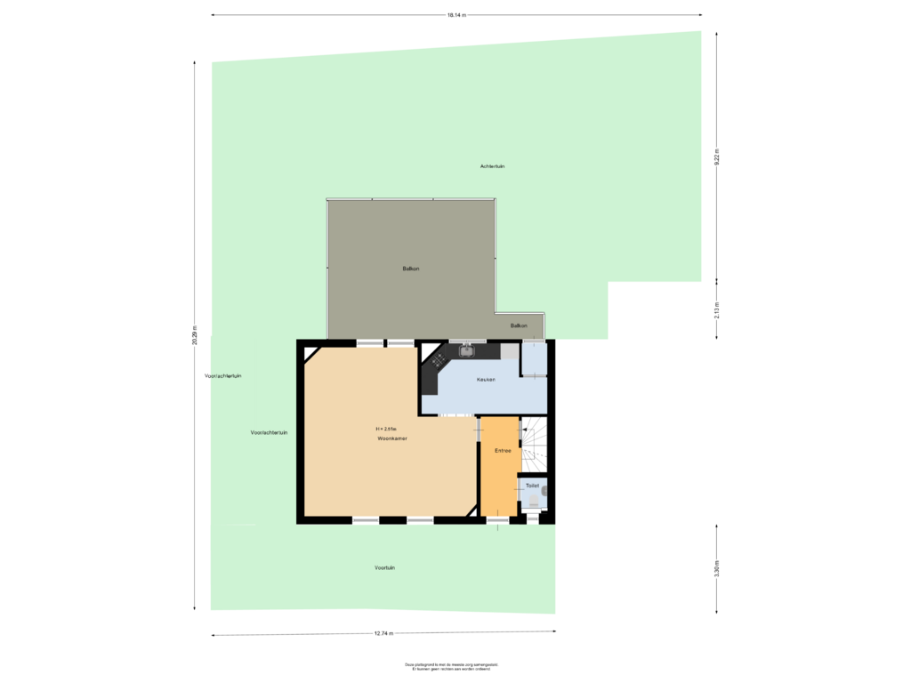 Bekijk plattegrond van Situatie van Achthuizensedijk 82-B