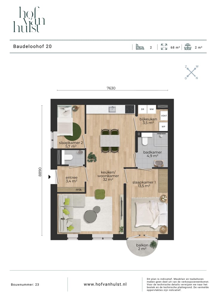 Foto van Bouwnr. 23 Portiekflat