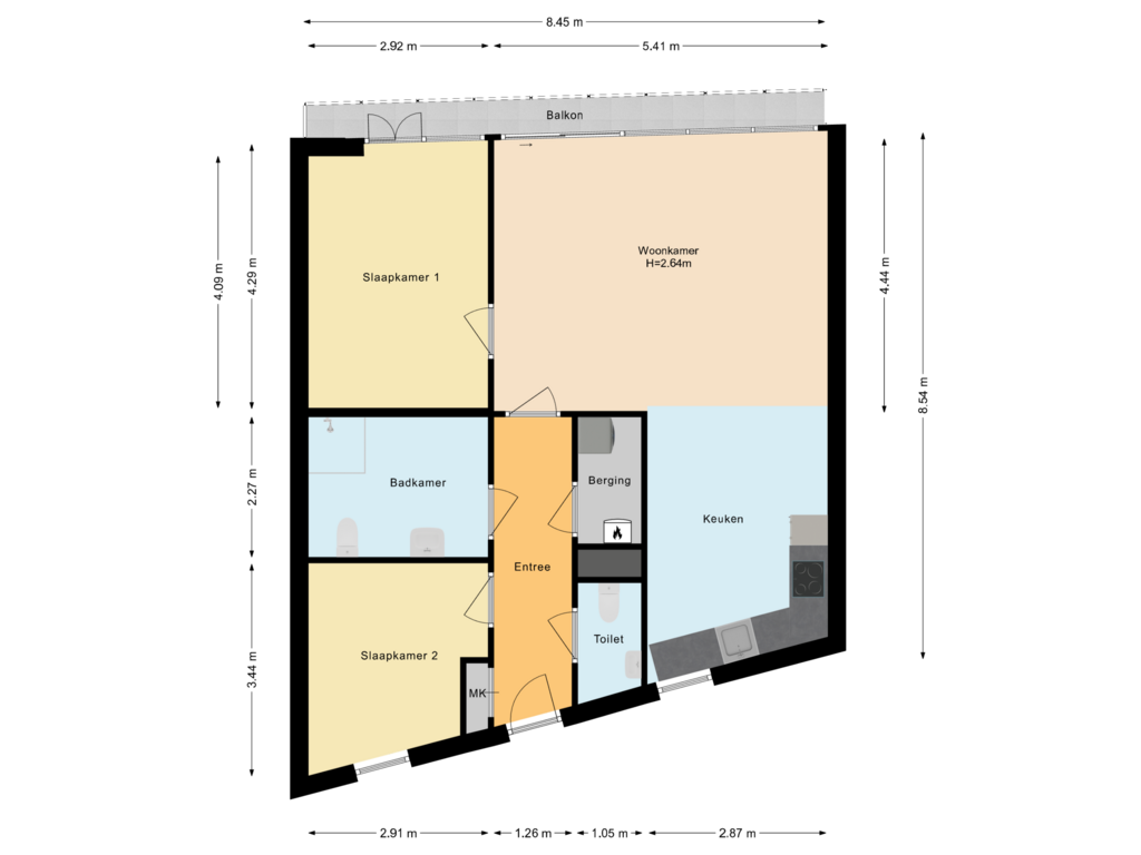 Bekijk plattegrond van Appartement van Langstraat 41