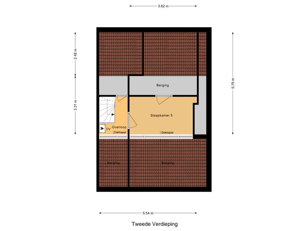 View floorplan of Tweede Verdieping of Stenenkamer 20