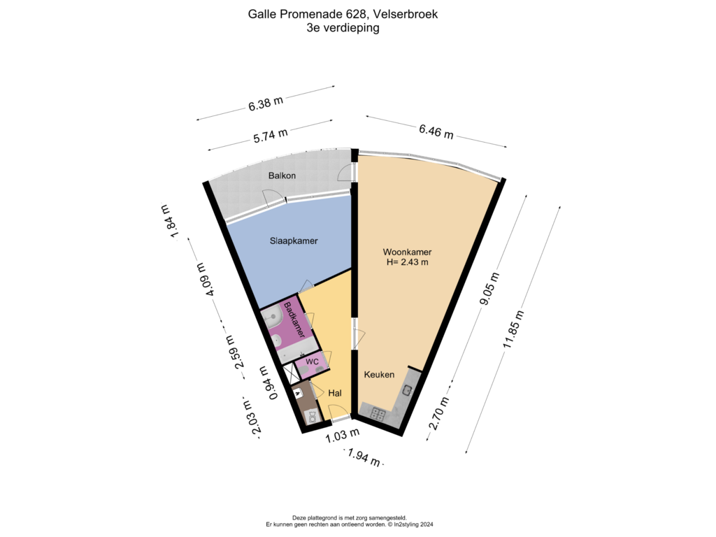 Bekijk plattegrond van Appartement van Galle Promenade 628