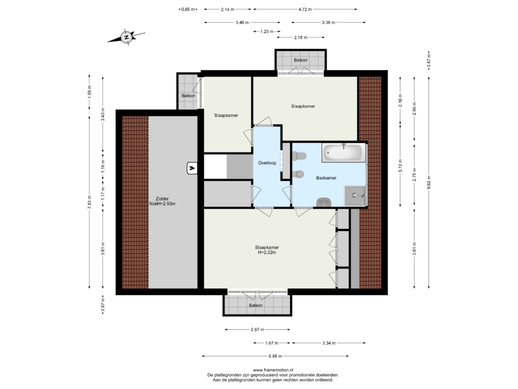 View floorplan of Verdieping 1 of Ogier van Cralingenpark 66