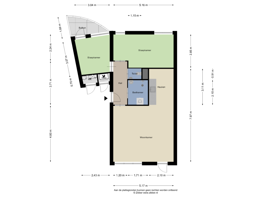 Bekijk plattegrond van Appartement van Vrijhoef 90