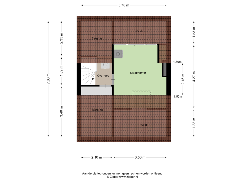 Bekijk plattegrond van Tweede Verdieping van Frans Erensstraat 18