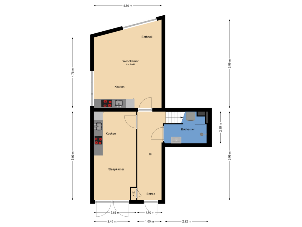 Bekijk plattegrond van Begane grond van Poëziestraat 396