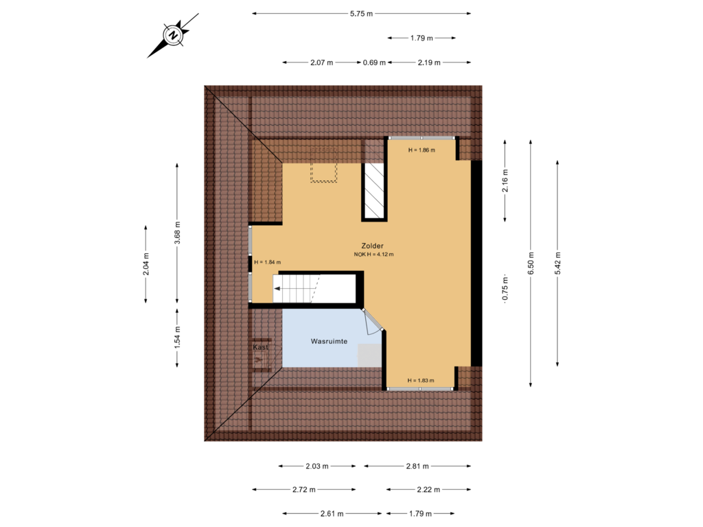 Bekijk plattegrond van 2e Verdieping van Van Slingelandtlaan 6