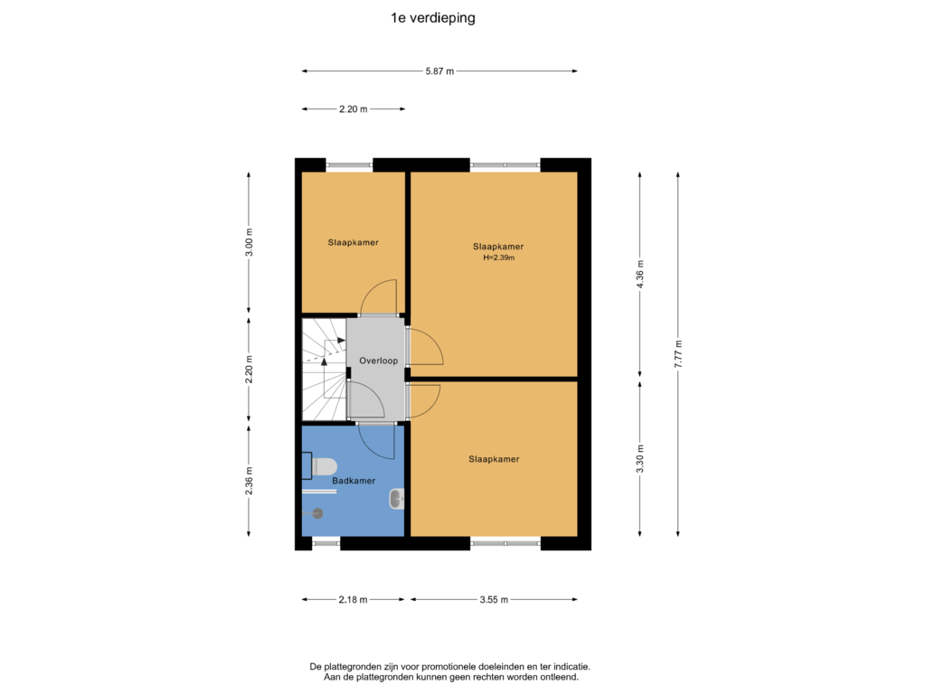 Bekijk plattegrond van 1e verdieping van Domeinlaan 48