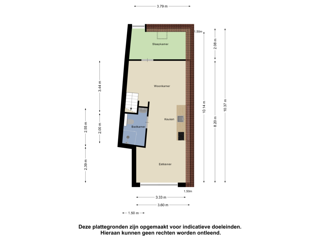 Bekijk plattegrond van Eerste Verdieping van Baanstraat 2-B