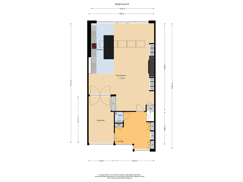 Bekijk plattegrond van Begane grond van Dijkgraaf 46