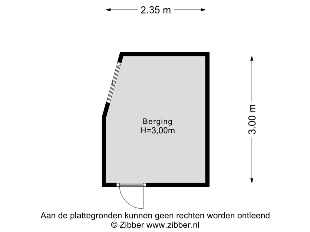 View floorplan of Berging of De Clercqstraat 43-1