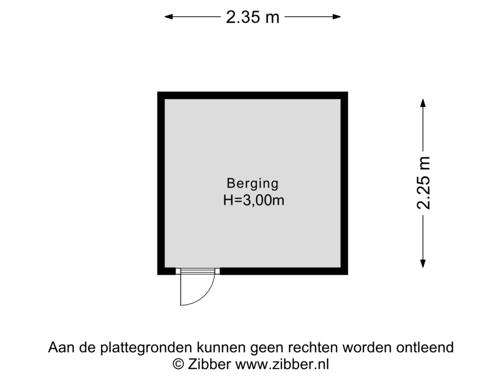 View floorplan of Berging of De Clercqstraat 43-1