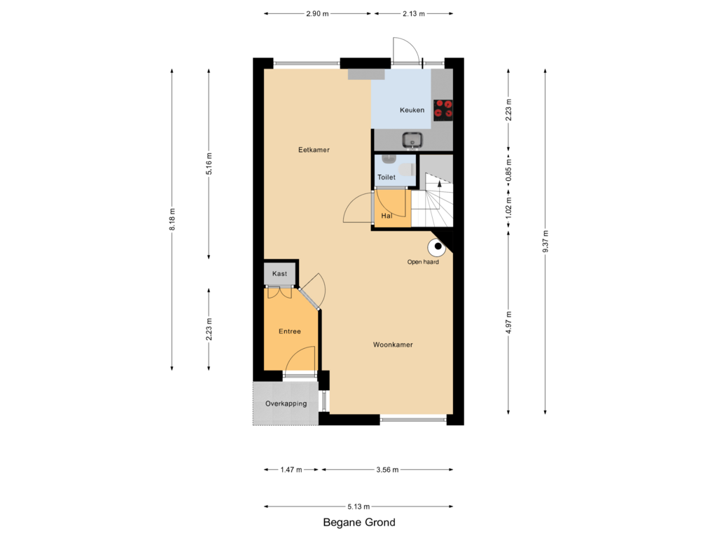 Bekijk plattegrond van Begane Grond van Mennersweide 12