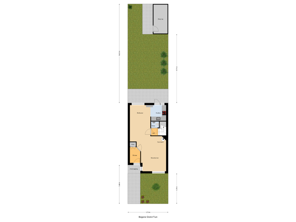 Bekijk plattegrond van Begane Grond Tuin van Mennersweide 12