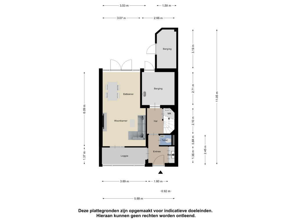 Bekijk plattegrond van Begane Grond van Coornhertstraat 64