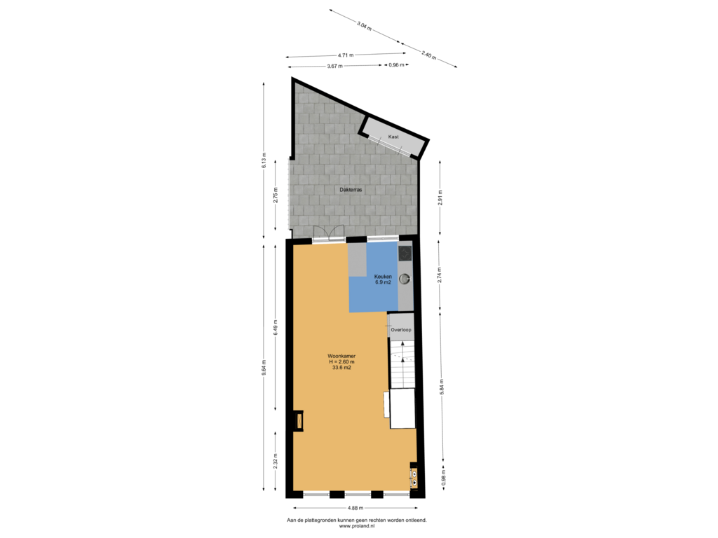 View floorplan of 1e Verdieping of Staalstraat 6-1