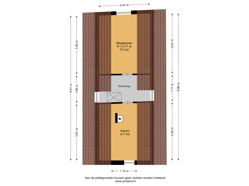 View floorplan of 3e Verdieping of Staalstraat 6-1