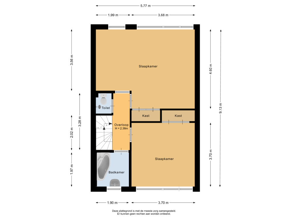 Bekijk plattegrond van Eerste verdieping van Willemstraat 13