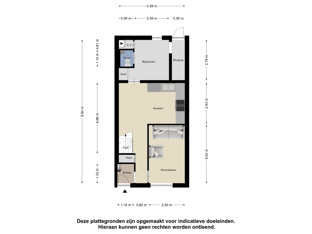 View floorplan of Begane Grond of Wilhelminaplein 12