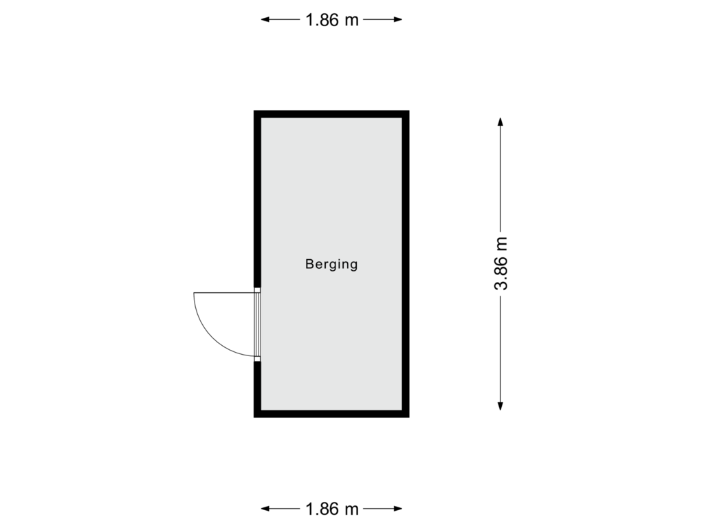 View floorplan of Berging of Carmelietenstraat 37