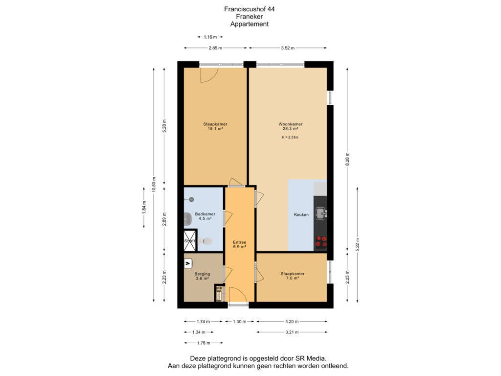 Bekijk plattegrond van Appartement van Franciscushof 44